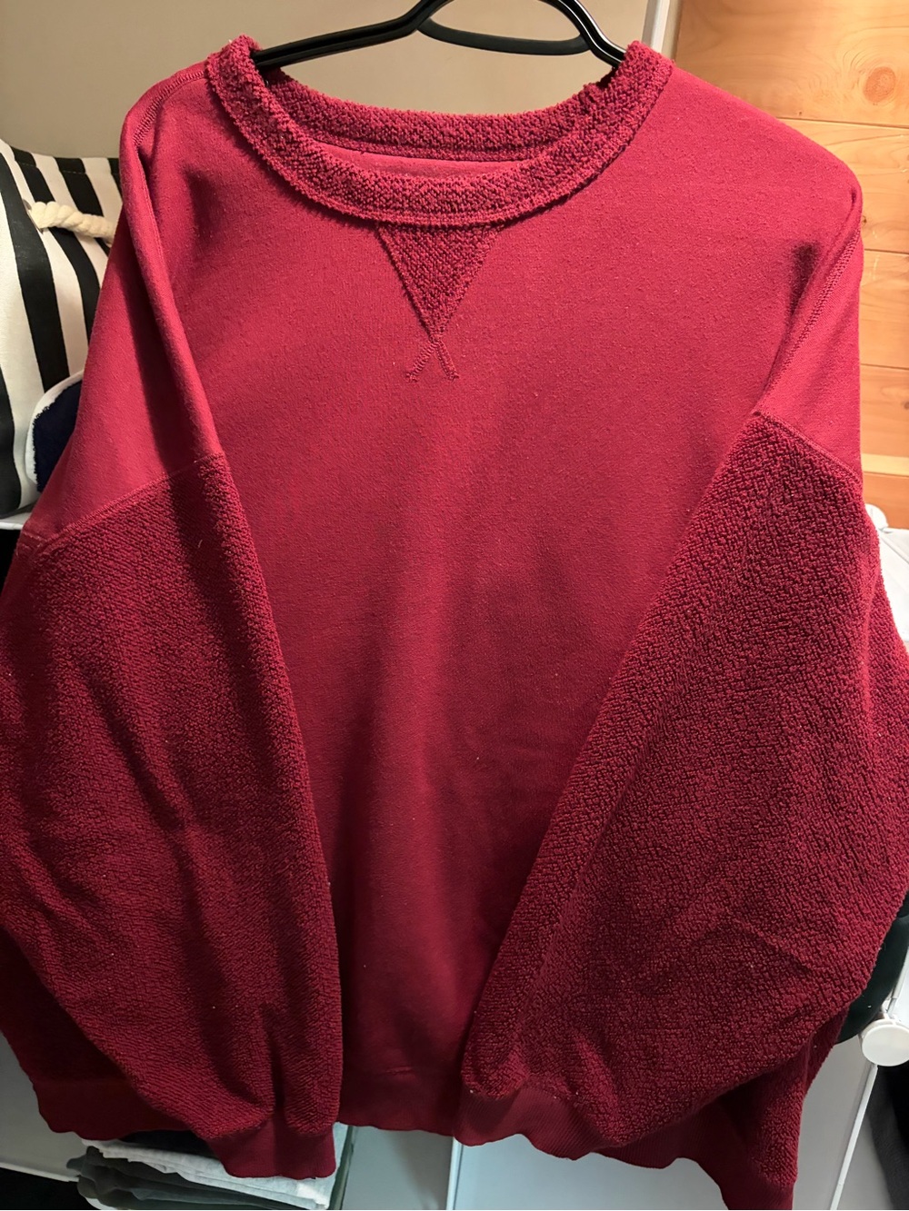 aerie Crewneck Sweater in Deep Wine Red